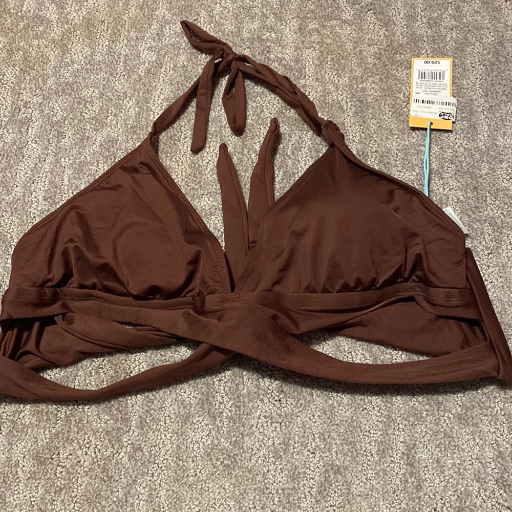 brown swimsuit top
